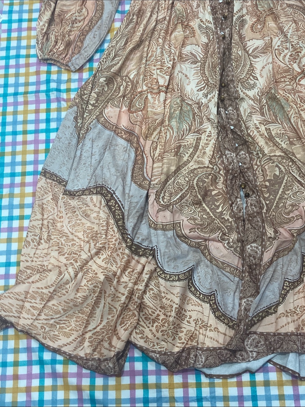 Zimmermann Paisley Tiered Maxi Dress in Brown and Cream - Picture 3 of 8